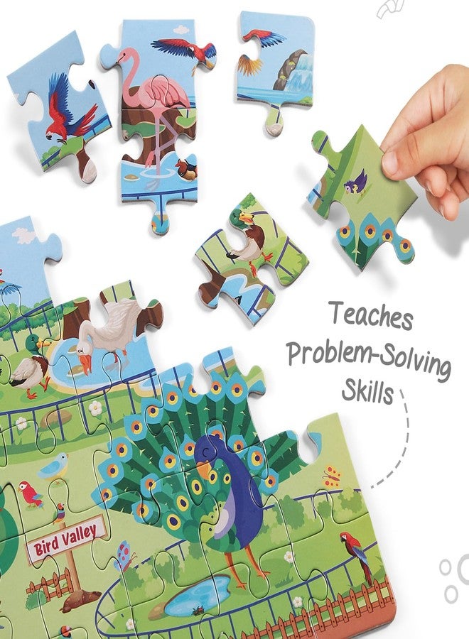 FIRSTCRY INTELLISKILLS Intelliskills Premium 4-in-1 Jigsaw Puzzle for Kids, 140 Pcs Puzzle Set, Fun Learning &Educational Toy for Enhancing Concentration, Puzzle for Kids 3+ Years, Best Birthday Gift (Animal Kingdom) - Image 2
